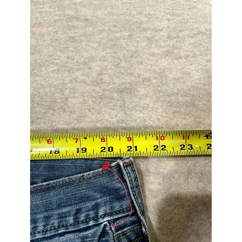 Levis 501 Original Fit Jeans Mens 44x30 Blue Whiskered Denim Cotton Straight Leg